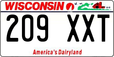 WI license plate 209XXT