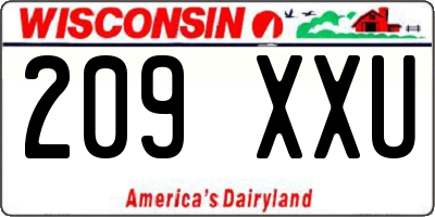 WI license plate 209XXU