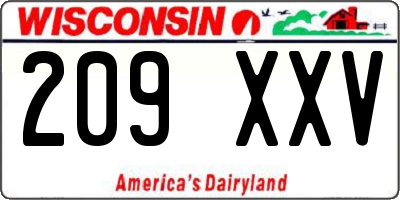 WI license plate 209XXV