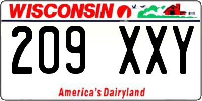 WI license plate 209XXY