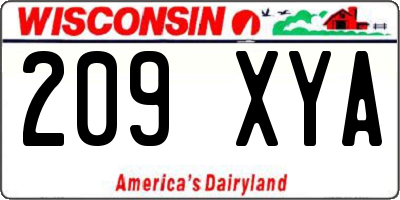 WI license plate 209XYA