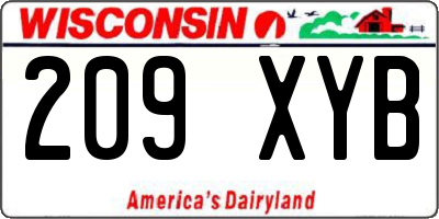WI license plate 209XYB