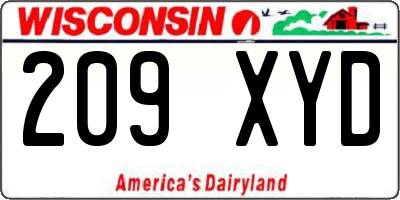 WI license plate 209XYD