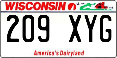 WI license plate 209XYG