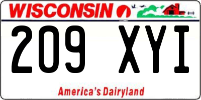 WI license plate 209XYI