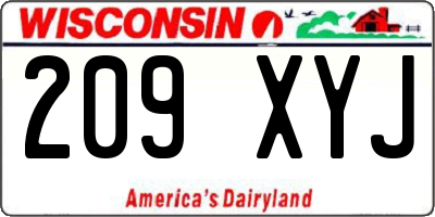 WI license plate 209XYJ