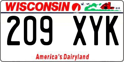 WI license plate 209XYK