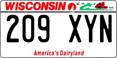 WI license plate 209XYN