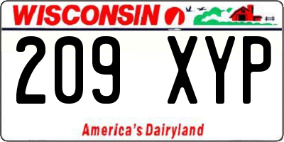 WI license plate 209XYP
