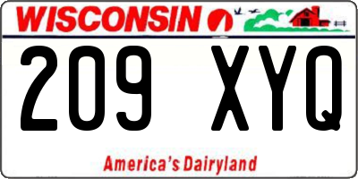 WI license plate 209XYQ
