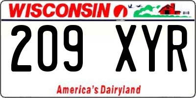 WI license plate 209XYR