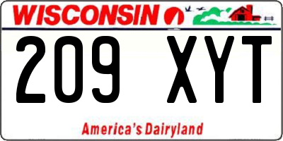 WI license plate 209XYT