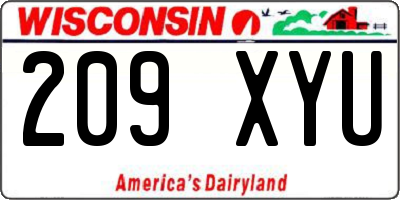 WI license plate 209XYU