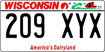 WI license plate 209XYX
