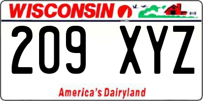 WI license plate 209XYZ