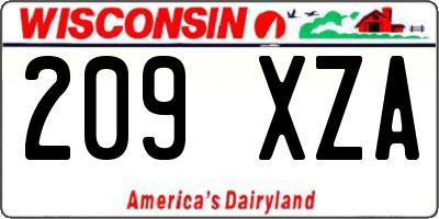 WI license plate 209XZA