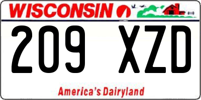 WI license plate 209XZD
