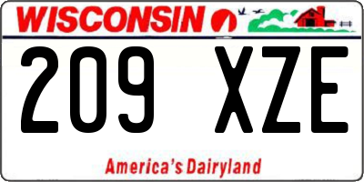 WI license plate 209XZE