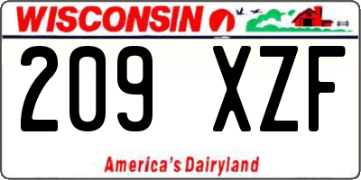WI license plate 209XZF