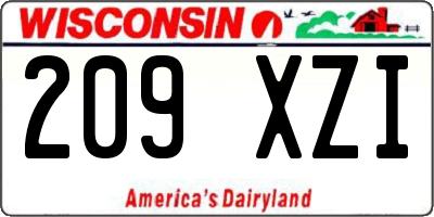 WI license plate 209XZI