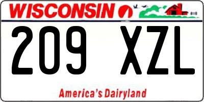 WI license plate 209XZL