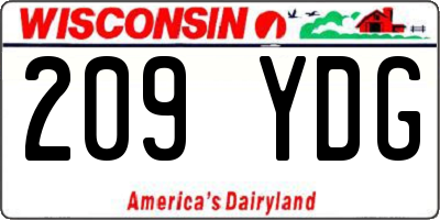 WI license plate 209YDG
