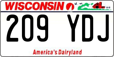 WI license plate 209YDJ