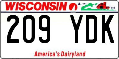 WI license plate 209YDK