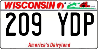 WI license plate 209YDP