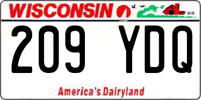 WI license plate 209YDQ