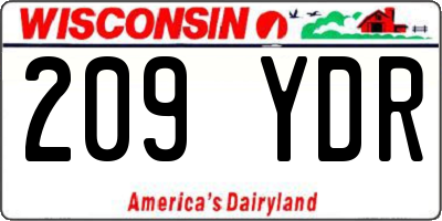 WI license plate 209YDR