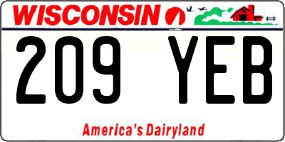 WI license plate 209YEB
