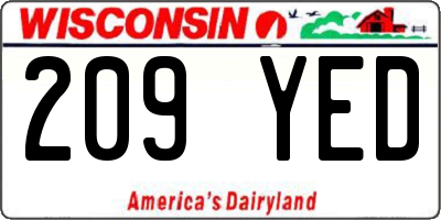 WI license plate 209YED
