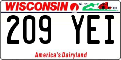 WI license plate 209YEI