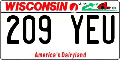 WI license plate 209YEU