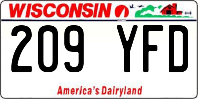 WI license plate 209YFD