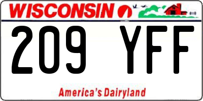 WI license plate 209YFF