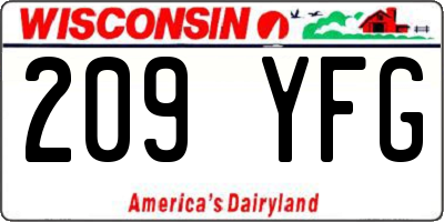 WI license plate 209YFG