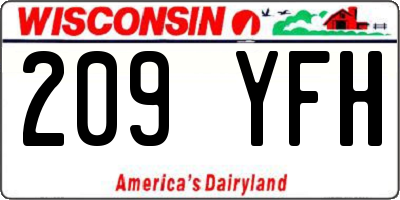 WI license plate 209YFH