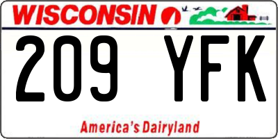 WI license plate 209YFK