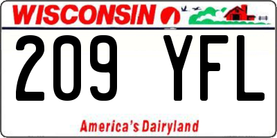 WI license plate 209YFL