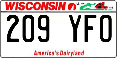 WI license plate 209YFO