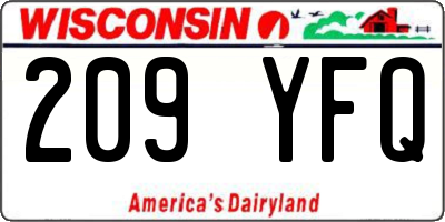 WI license plate 209YFQ