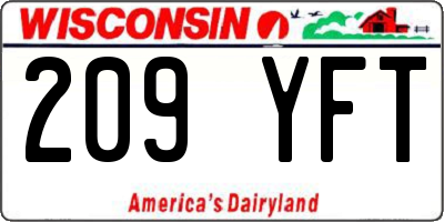 WI license plate 209YFT