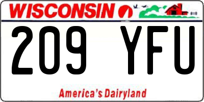 WI license plate 209YFU