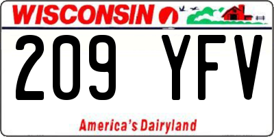 WI license plate 209YFV