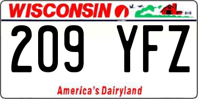 WI license plate 209YFZ