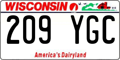 WI license plate 209YGC