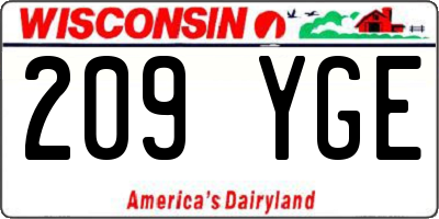 WI license plate 209YGE
