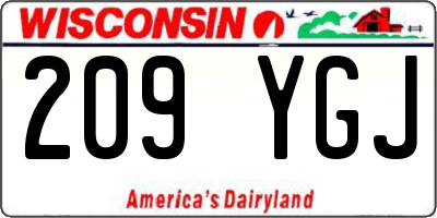 WI license plate 209YGJ